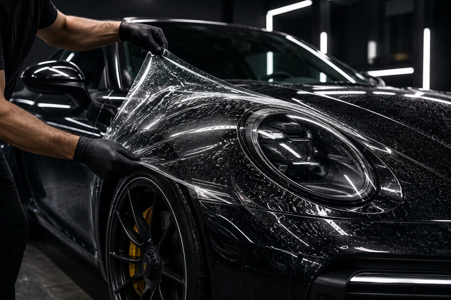 Professional PPF installation without cutting on the vehicle