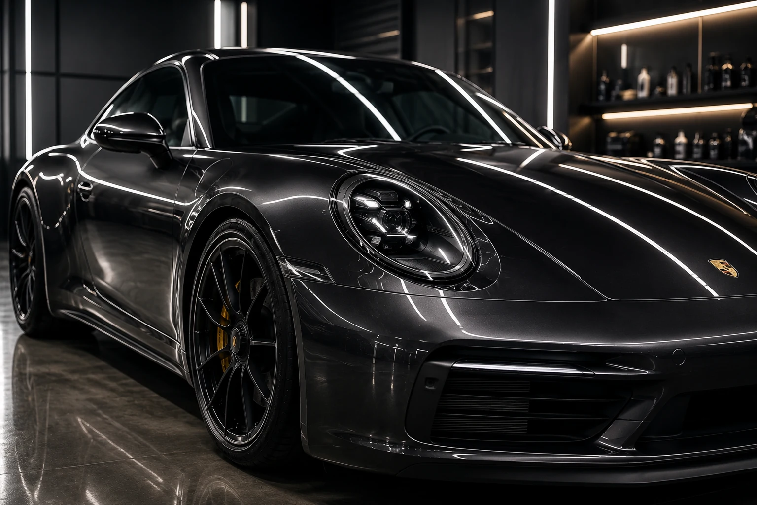 Premium vehicle after paint protection film installation