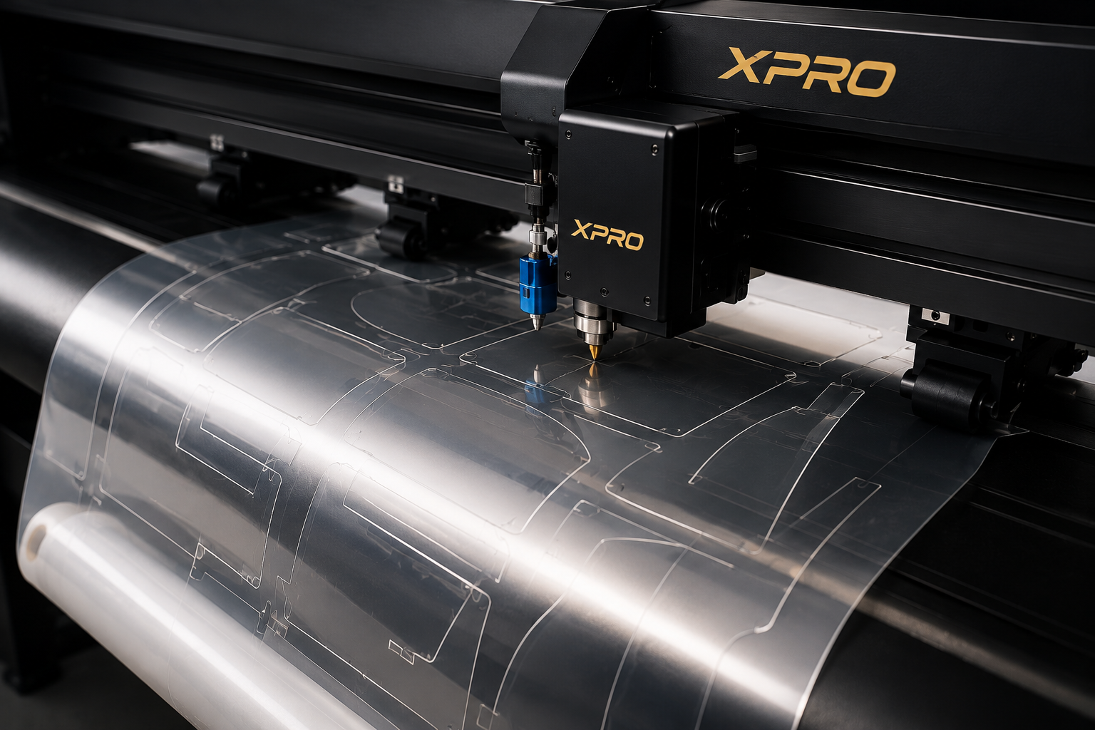 XPRO cutting machine preparing paint protection film